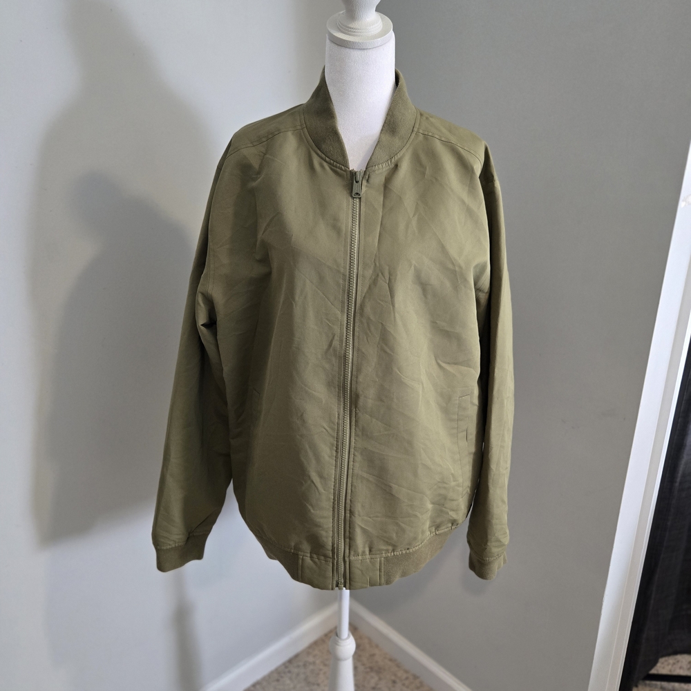 Levi’s Flight Bomber Jacket Olive Green Yellow Lining Men’s Size‎ Large